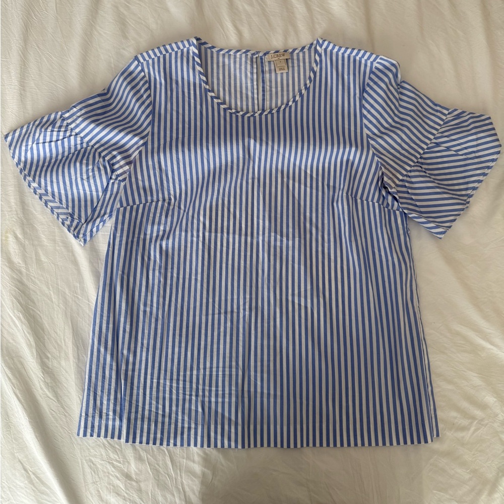 Women’s J.Crew Ruffle Sleeve SeerSucker Blouse